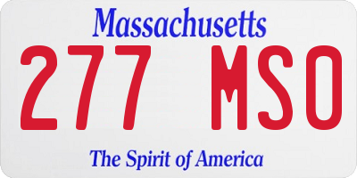 MA license plate 277MS0