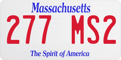 MA license plate 277MS2