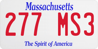 MA license plate 277MS3