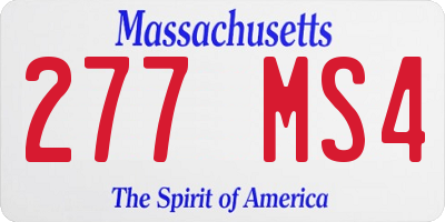 MA license plate 277MS4