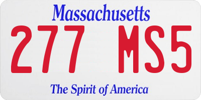 MA license plate 277MS5