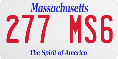 MA license plate 277MS6