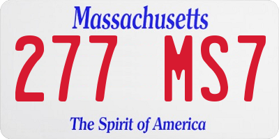 MA license plate 277MS7