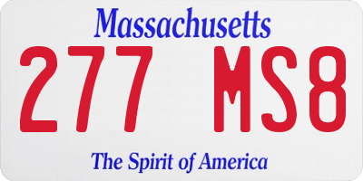 MA license plate 277MS8