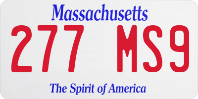 MA license plate 277MS9