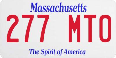 MA license plate 277MT0
