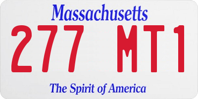 MA license plate 277MT1