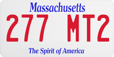 MA license plate 277MT2