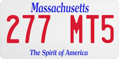 MA license plate 277MT5