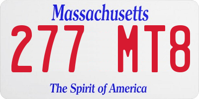 MA license plate 277MT8