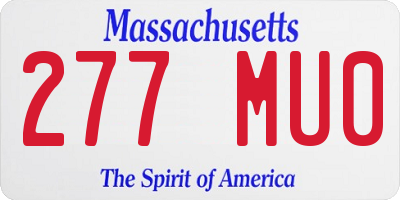 MA license plate 277MU0