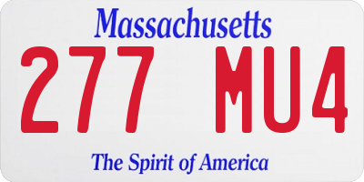 MA license plate 277MU4