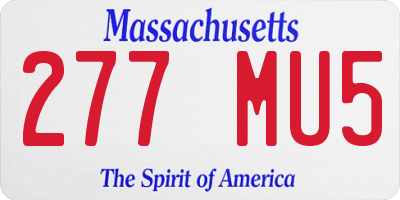 MA license plate 277MU5