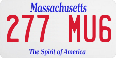 MA license plate 277MU6