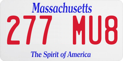 MA license plate 277MU8