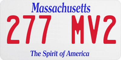MA license plate 277MV2