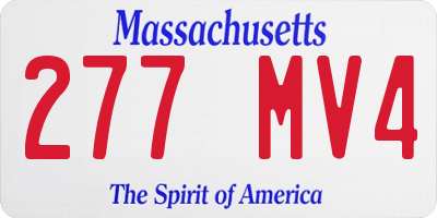MA license plate 277MV4
