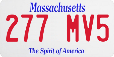 MA license plate 277MV5