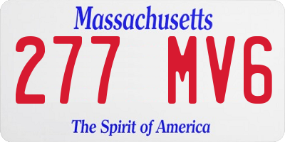 MA license plate 277MV6