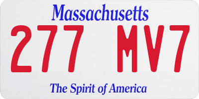 MA license plate 277MV7