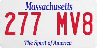 MA license plate 277MV8