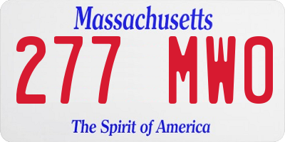 MA license plate 277MW0