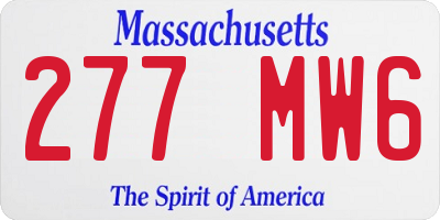 MA license plate 277MW6