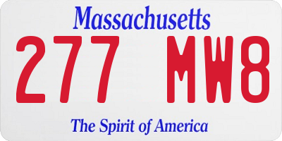 MA license plate 277MW8