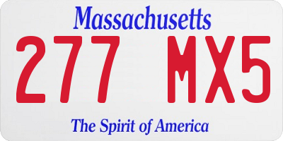 MA license plate 277MX5