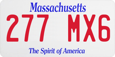 MA license plate 277MX6