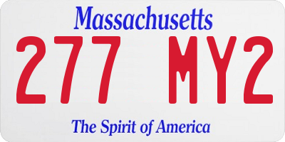 MA license plate 277MY2