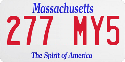 MA license plate 277MY5