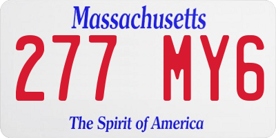 MA license plate 277MY6
