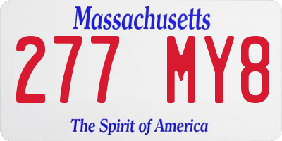 MA license plate 277MY8