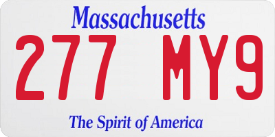 MA license plate 277MY9