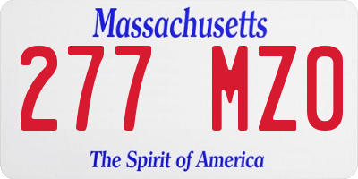 MA license plate 277MZ0