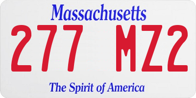 MA license plate 277MZ2