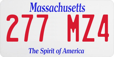 MA license plate 277MZ4