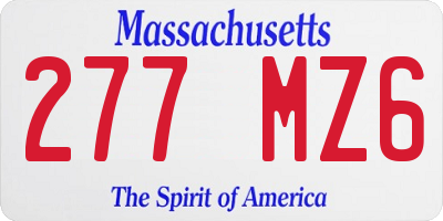 MA license plate 277MZ6
