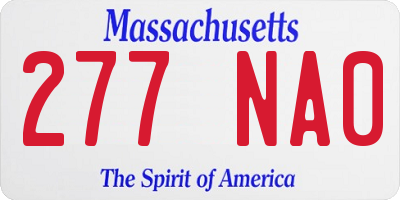 MA license plate 277NA0