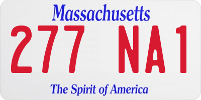 MA license plate 277NA1