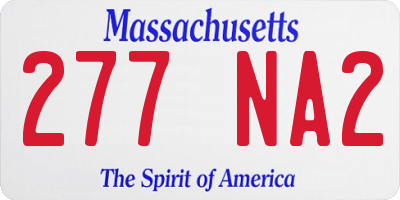 MA license plate 277NA2