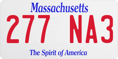 MA license plate 277NA3