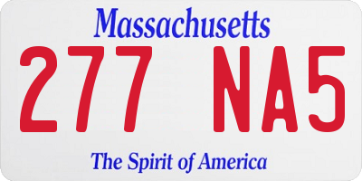 MA license plate 277NA5