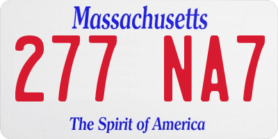 MA license plate 277NA7