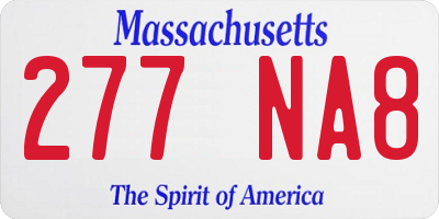 MA license plate 277NA8
