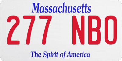 MA license plate 277NB0