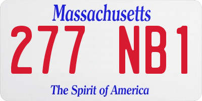 MA license plate 277NB1