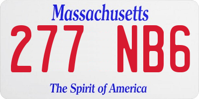 MA license plate 277NB6