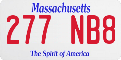 MA license plate 277NB8